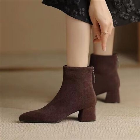 Boots |  Womens Rochelle Suede Ankle Boots Chocolate Brown Boots Boots