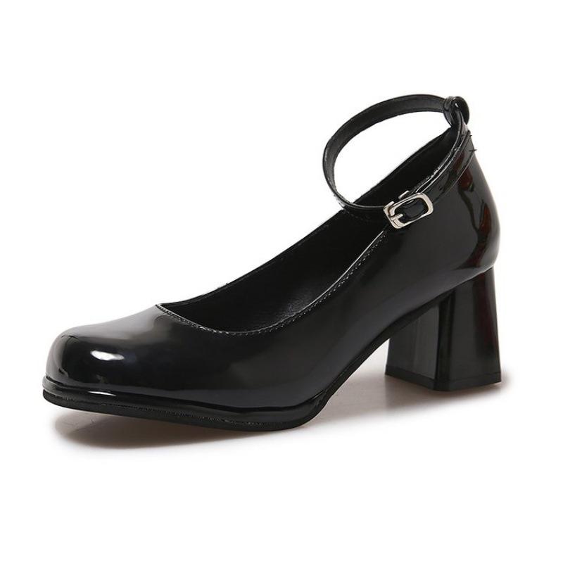 Flats |  Womens Athena Patent Heeled Shoes Black Shoes Ballerinas