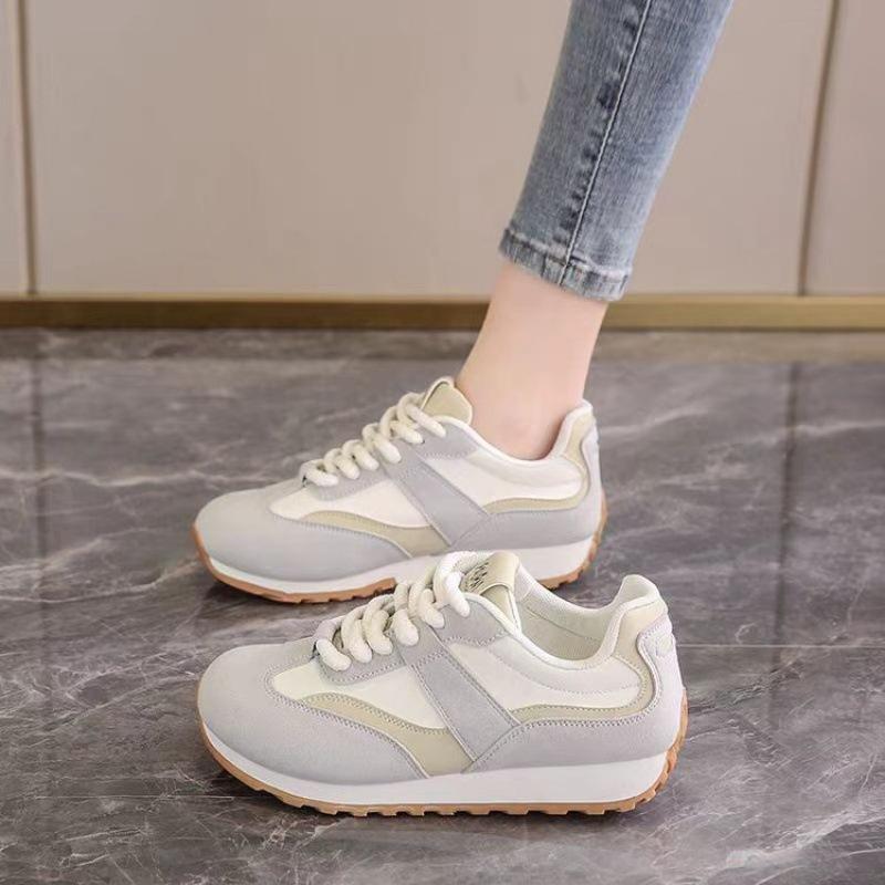 Flats |  Womens Ellis Leather Trainers Beige Flats Beige