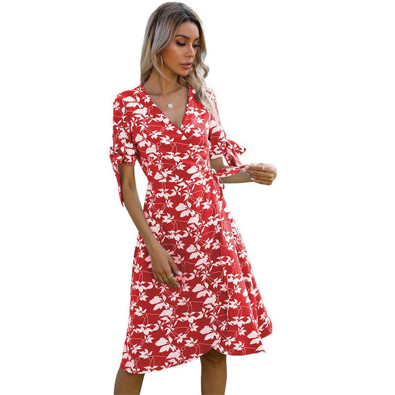 Floral Dresses |  Womens Lydia Jersey Dress Red Buttercream Dresses Fit & Flare Dresses