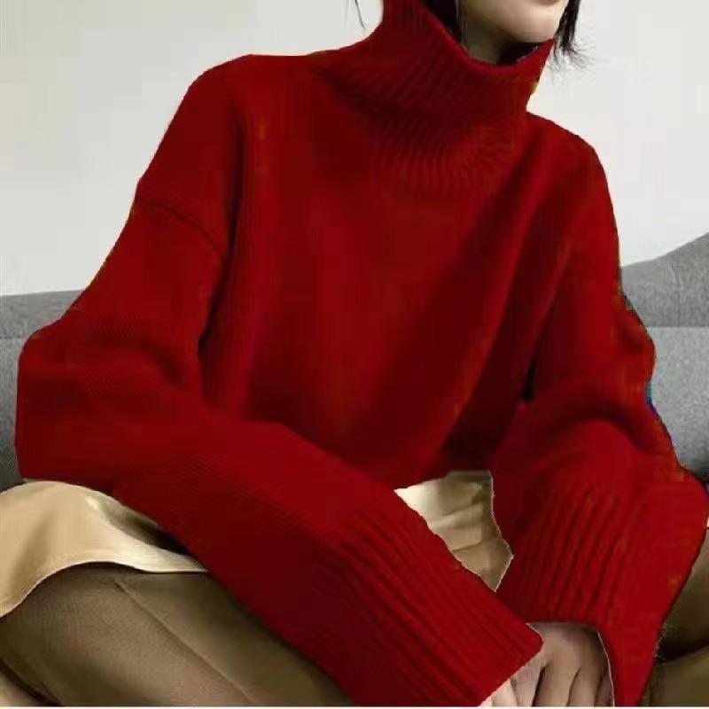 Jumpers & Cardigans |  Womens Delora Cashmere Roll Neck Jumper Pomegranate Red Clothing Jumpers & Cardigans