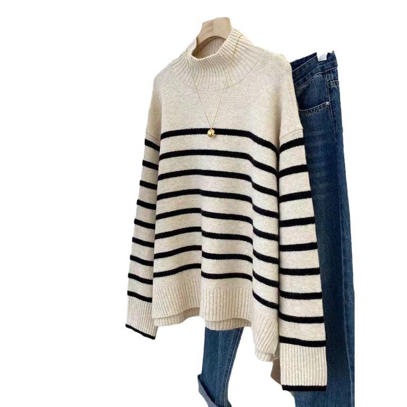 Jumpers & Cardigans |  Womens Eastnor Cotton Stripe Jumper Ivory Black Clothing Ivory Black