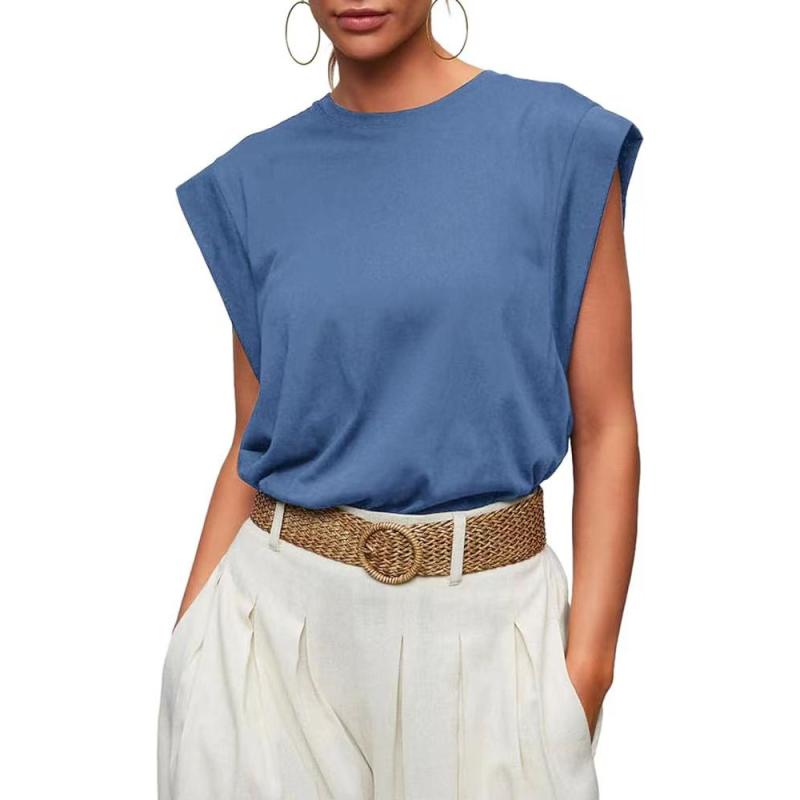 Tops |  Womens Alycia Cotton Slub T-shirt Pale Blue Clothing Pale Blue