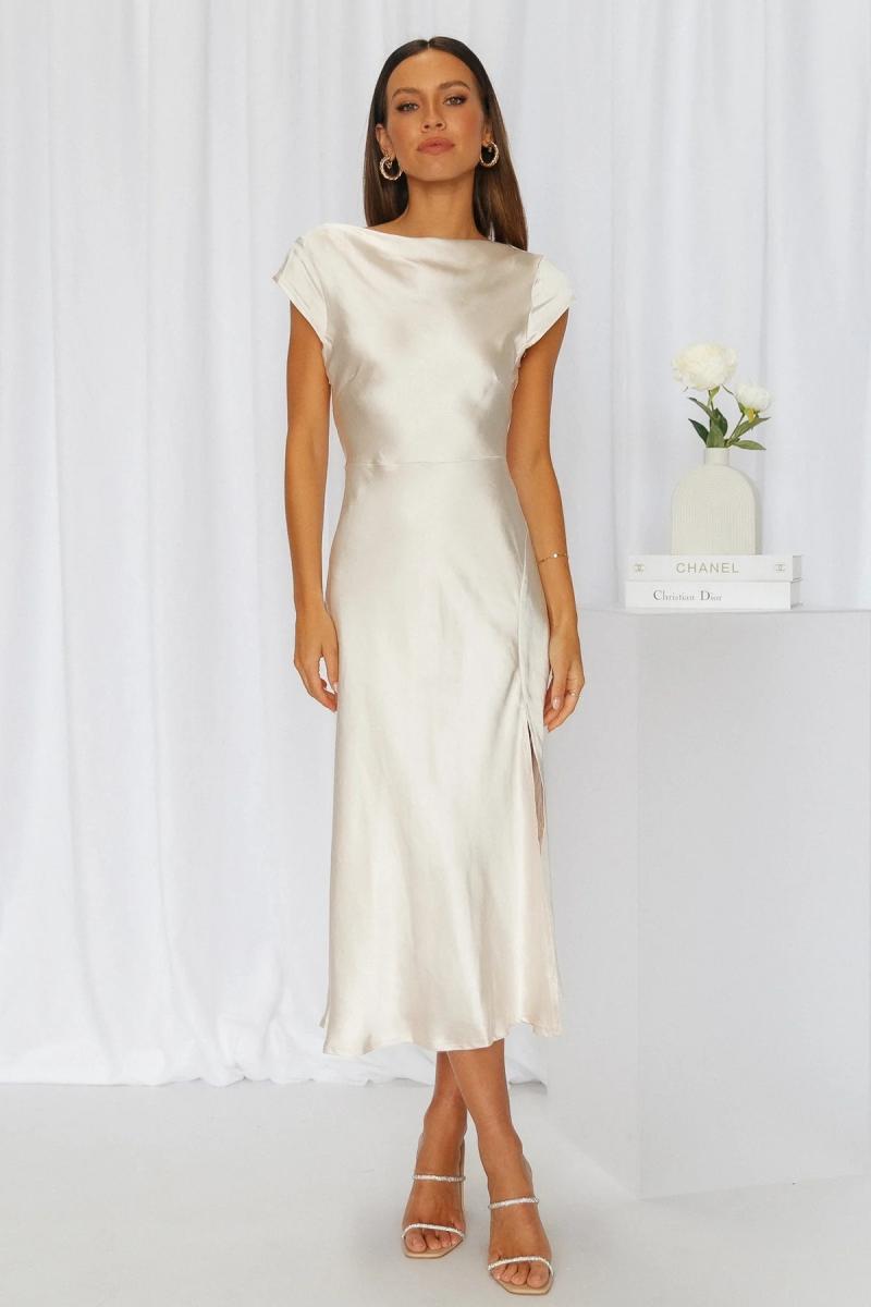 Wedding Guest Dresses |  Womens Katherine Silk Blend Dress Oyster Cocktail & Party Dresses Cocktail & Party Dresses