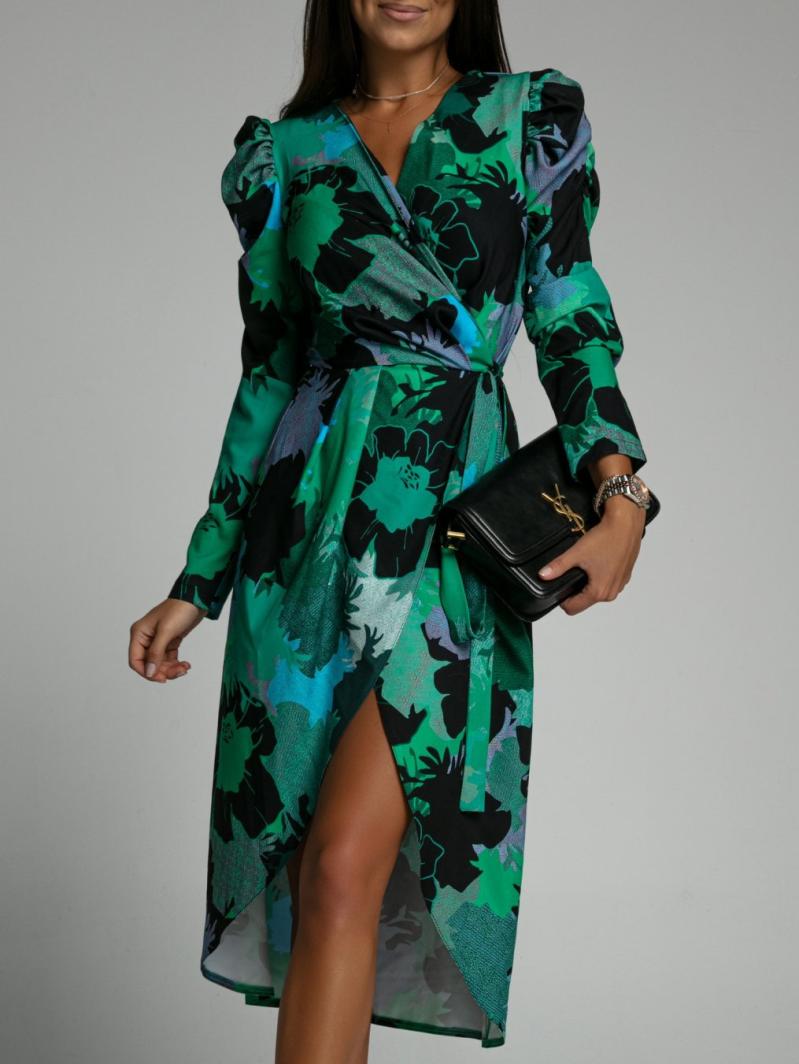 Floral Dresses |  Womens Aurora Dress Navy Green Dresses Evening Dresses