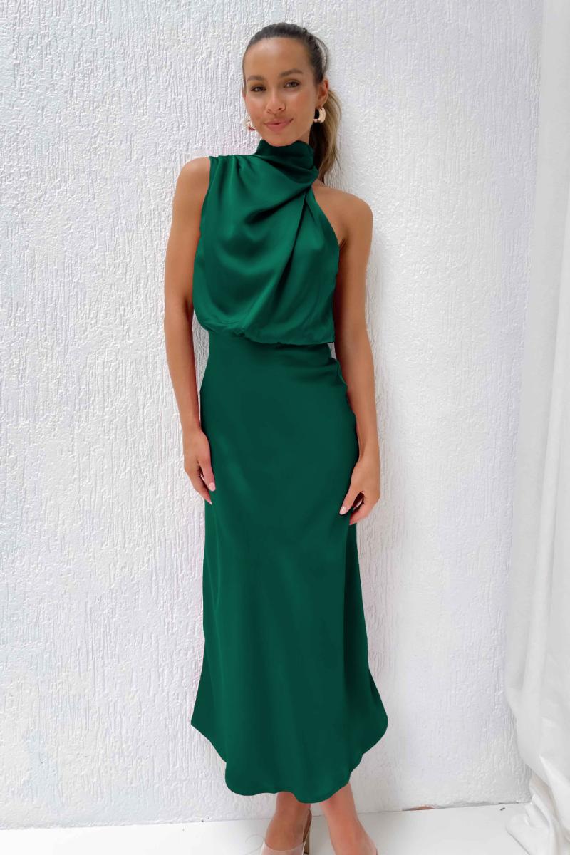 Wedding Guest Dresses |  Womens Fairhaven Dress Foliage Green Dresses Evening Dresses